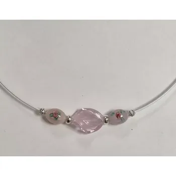 Náhrdelník Náhrdelník na lanku s vinutkami - růžová světlá