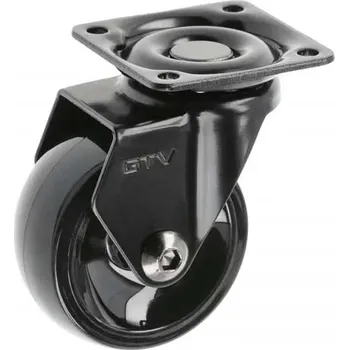 Nábytkové kování GTV Kolečko nábytkové CALIBRO, výška 97 mm, průměr 75 mm, bez brzdy, plast + kov, černé