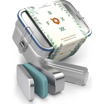 Svačinový box FOX BOXX MULTI 1550 ml - nerezová krabička na jídlo dvoupatrová