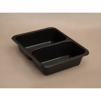 Jednorázové nádobí Zatavovací miska z PLASTU černá dvoudílna 227 x 178 x 50 mm