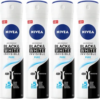 NIVEA Antiperspirant B&W Pure 4 x 150 ml sprej