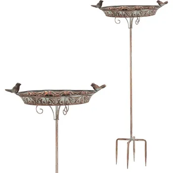 Autronic Stojan kovový - zápich, 88 cm, dekorační, s ptáčky, měděný, sada 2 ks