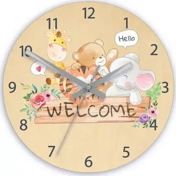 Hodiny Dětské nástěnné hodiny Ami Zvířátka 30 cm vícebarevné