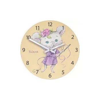 Hodiny Dětské nástěnné hodiny Ami Myška 30 cm vícebarevné