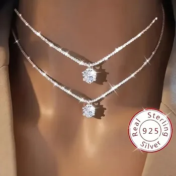 Náhrdelník Stříbrné 2 náhrdelníky se zirkony. Klasická elegance jako dárek