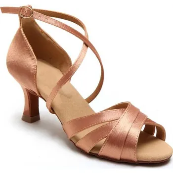 Dámské lodičky HDS Henzély Dámské taneční boty na latinu HDS DLA008 tělový satén podpatek F5 - 25,5