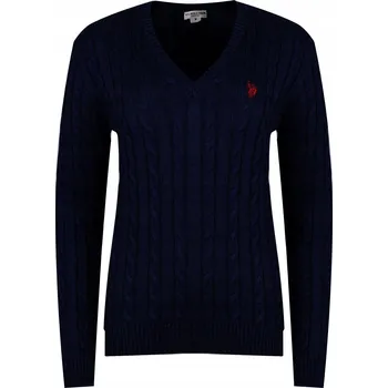Dámský svetr U.S. POLO ASSN. - DÁMSKÝ SVETR CAB 373 64811 52320 179 copánkový vzor