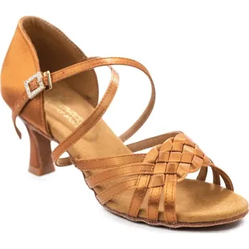 Dámská obuv HDS Henzély | Dámské taneční boty na latinu HDS DLA005 tělový satén podpatek F5 - 21,5