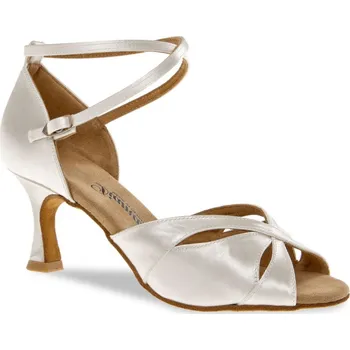 Dámské lodičky Dámské boty na latinu Diamant mod.141 bílý satén F6 cm - 28,5