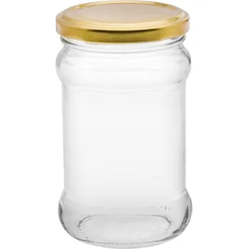 Sklenice 8 ks Zavařovací Sklenice 315ml + zlaté šroubovací víčka 66/4