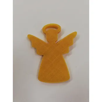 Vánoční dekorace Vánoční ozdoba andílek - výtisk 3D - 5 x 4 cm - medová