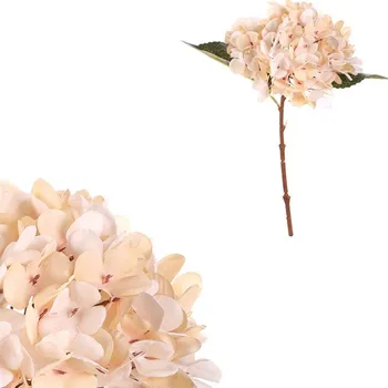 umělá květina Autronic Hortenzie - umělý květ na stonku, krémová, sada 6 ks