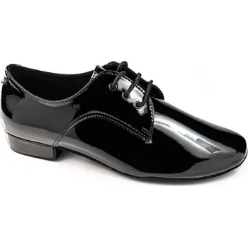 Dámská obuv HDS Henzély | Pánské taneční boty na standard HDS PST001 černý lak podpatek 2cm - 31,5