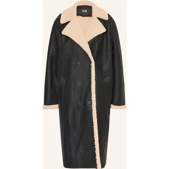 Dámský kabát Eleh Dámský Kabát V Koženém Vzhledu S Plyšovou Kožešinou,...