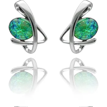 Náušnice Yvon Stříbrné náušnice s tyrkysovou pryskyřicí - hravá elegance v lesklém designu