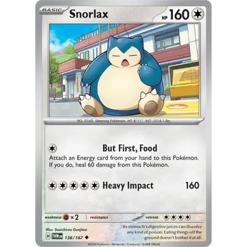 Karetní hra Snorlax 136/167 - Twilight Masquerade Typ karty: Reverse Holo