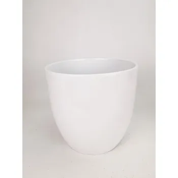 Květináč Keramický květináč Basel lesklý 24 cm bílý II. jakost