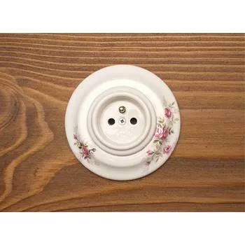 vypínač Keramická zásuvka NEW bílá komplet s dekorací