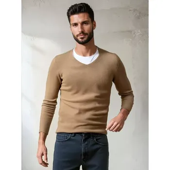 Pánský svetr Pánský svetr DSTREET WX2306 KARAMELOVÁ XL