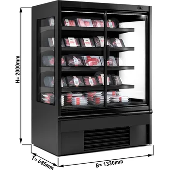 Vinotéka G.Gastro Přístěnný chladicí regál černý - 1,33 x 0,68 m - se 4 policemi