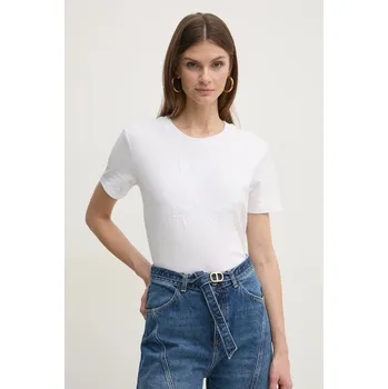 Pánské tričko Bavlněné tričko Twinset bílá barva, 251TP2072 00X, vel. XS