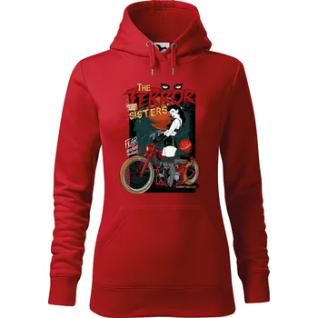 Dámská mikina DOBRÝ TRIKO Dámská mikina s potiskem Terror sisters Velikost dámské mikiny: L, Barva: Červená