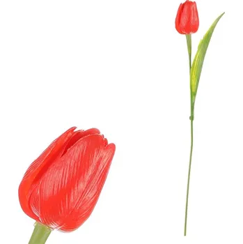umělá květina Autronic Tulipán plastový - řezaná květina, tm. oranžová, cena za 1 ks, sada 24 ks