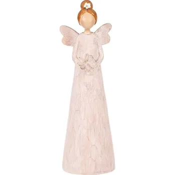 Vánoční dekorace Autronic Víla - polyresinová figurka, vel. L, barva béžová, sada 2 ks