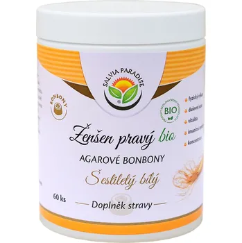 Přírodní produkt Salvia Paradise Ženšen pravý agarové bonbony BIO 60 ks