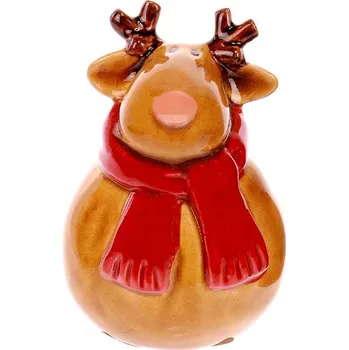 Vánoční dekorace Autronic Sob se šálou - keramická figurka, barva hnědá, sada 6 ks