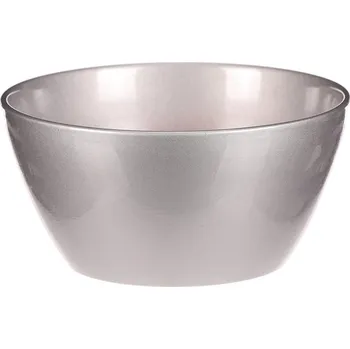 Obal na květináč Autronic Obal na květiny - terakota, pr. 25 cm, barva stříbrná, sada 4 ks