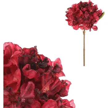 umělá květina Autronic Hortenzie - umělá řezaná květina, červená, sada 6 ks