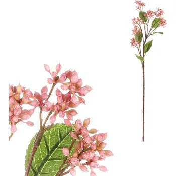 umělá květina Autronic Krásnoplodka - umělá větev, světle růžová, sada 6 ks