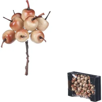 umělá květina Autronic Jablíčka na drátku - béžová, cena za balení (72 ks), sada 2 ks