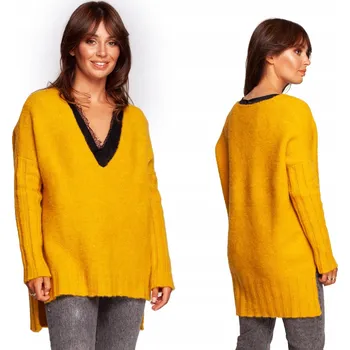 Dámský svetr BeWear dámský svetr žlutý volný k bokům velikost S/M