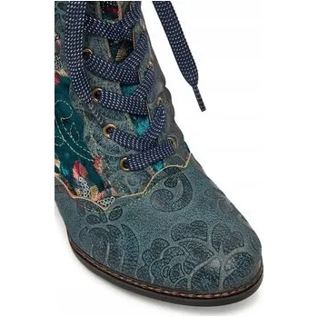 Dámské kozačky Dámské kotníkové boty Laura Vita IDCANO 06 TURQUOISE SL18-6B Z KOŽE VEL. velikost .37