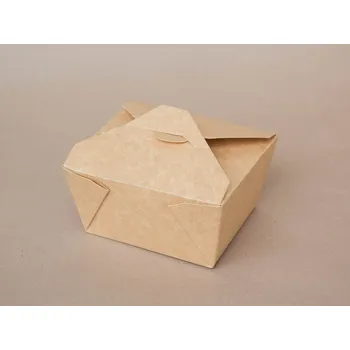 Jednorázové nádobí Papírový menu box na jídlo hnědý 750 ml (26 oz)