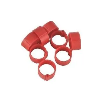 Kroužek zámkový na slepice 16mm, 20ks/bal - Červená