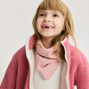 Čepice Reserved - Bavlněná tunelová šála s nášivkou - pudrově růžová - 501GP-39X - 501GP-39X-ONE