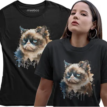 Dámské tričko TRIČKO dámské Grumpy Cat C12 TRIČKA Můj KOT PRO NI S JMÉNEM POTISK