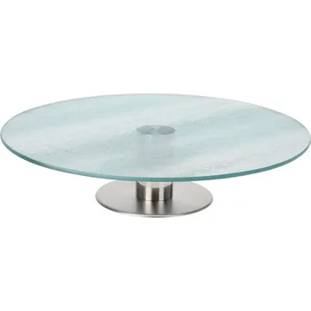 EXCELLENT Podnos na dort servírovací sklo mléčné 30 cm KO-101001040
