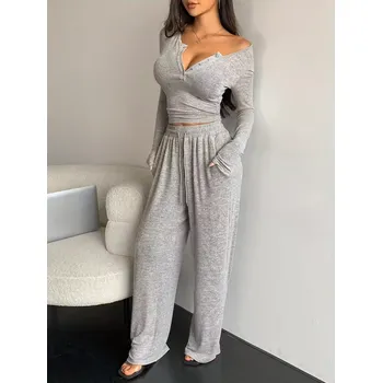 Dámské pyžamo Dámské šedé pyžamo Barva: Šedá, Velikostní tabulka: XL