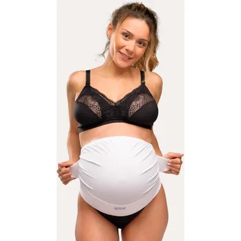 Těhotenská móda Podpůrný těhotenský pás přes bříško – bílý Velikost: L/XL