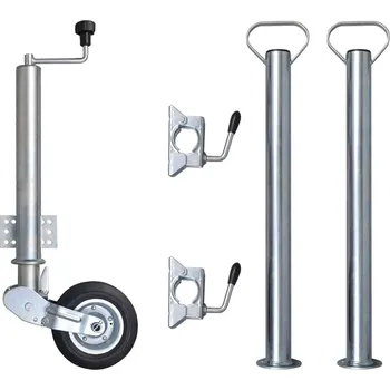 Přívěsný vozík pro psa zahrada-XL Opěrné kolo přívěsu 60 mm se 2 trubkami a 2 dělenými svorkami 3214423