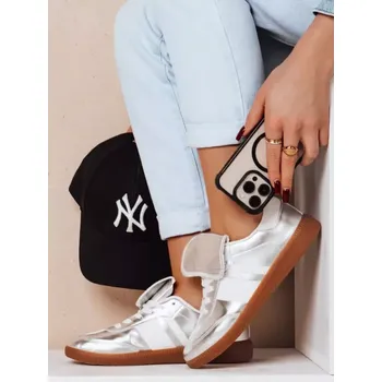 Dámské tenisky Dámské boty DSTREET ZY0645 STŘÍBRNÁ 37