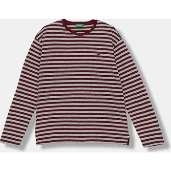 Chlapecké tričko Dětské bavlněné tričko s dlouhým rukávem United Colors of Benetton vínová barva, 3FNLC10QB 3FNLC10QB.G.seasonal 93X, vel. 120