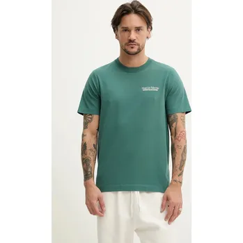 Pánské tričko Bavlněné tričko Abercrombie & Fitch zelená barva, s potiskem, KI123-5001 KI123.5001.300 77X, vel. S