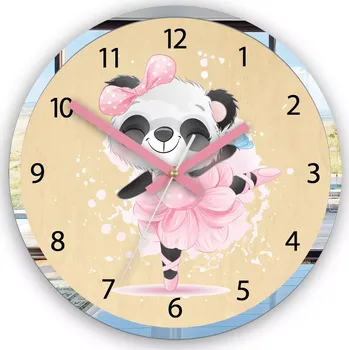 Hodiny Dětské nástěnné hodiny Mirro Panda 30 cm vícebarevné