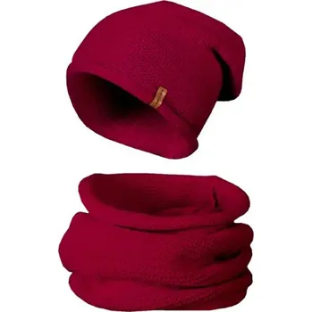 Čepice Biju zimní set Mark vínová