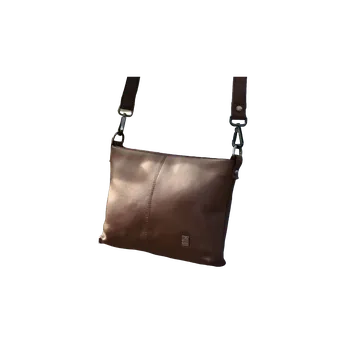 Kabelka Kožená ručně šitá malá kabelka KUBÁT psaníčko Čača malá | hnědá | 520332 Barva: šedá